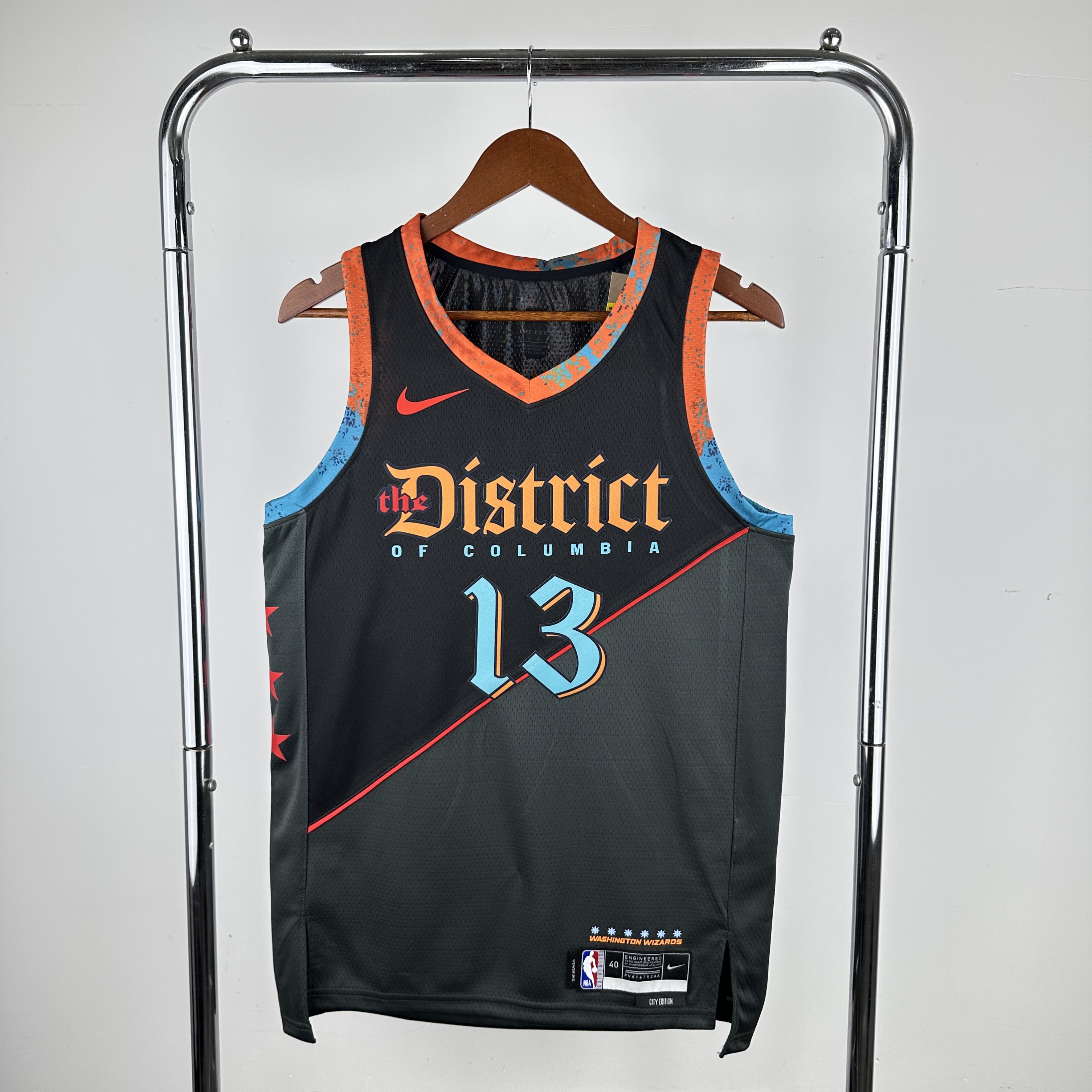 Men Washington Wizards #13 Poole Black Nike City Edition 2024 NBA Jersey